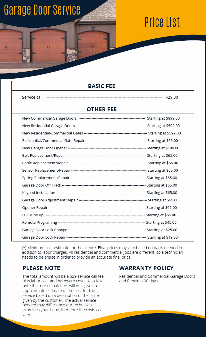 price-list-global-garage-door-service